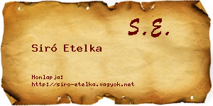 Siró Etelka névjegykártya
